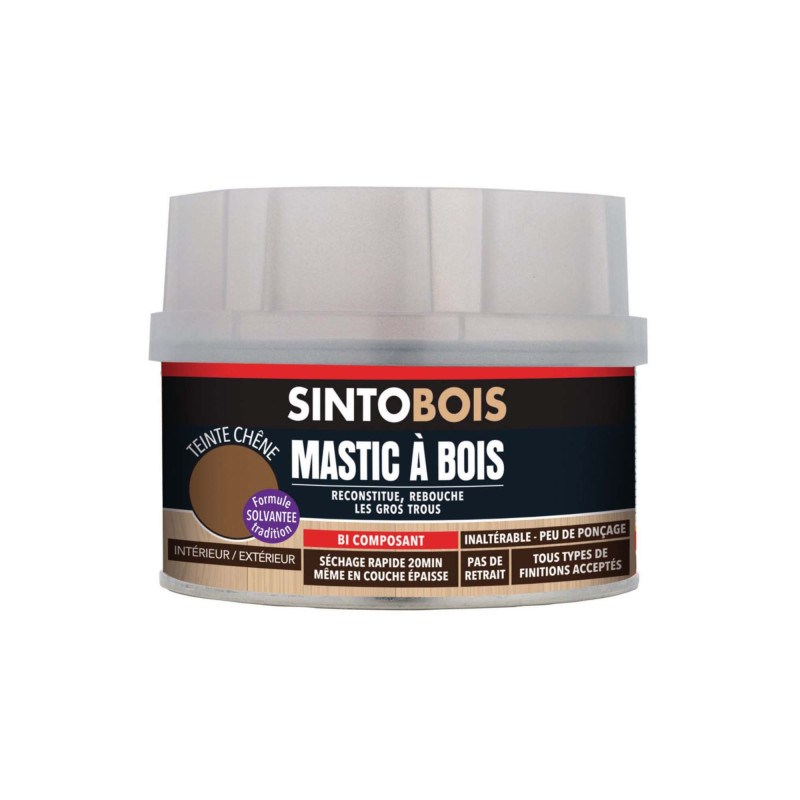 MASTIC A BOIS SINTOBOIS + DURCISSEUR SAPIN 190g