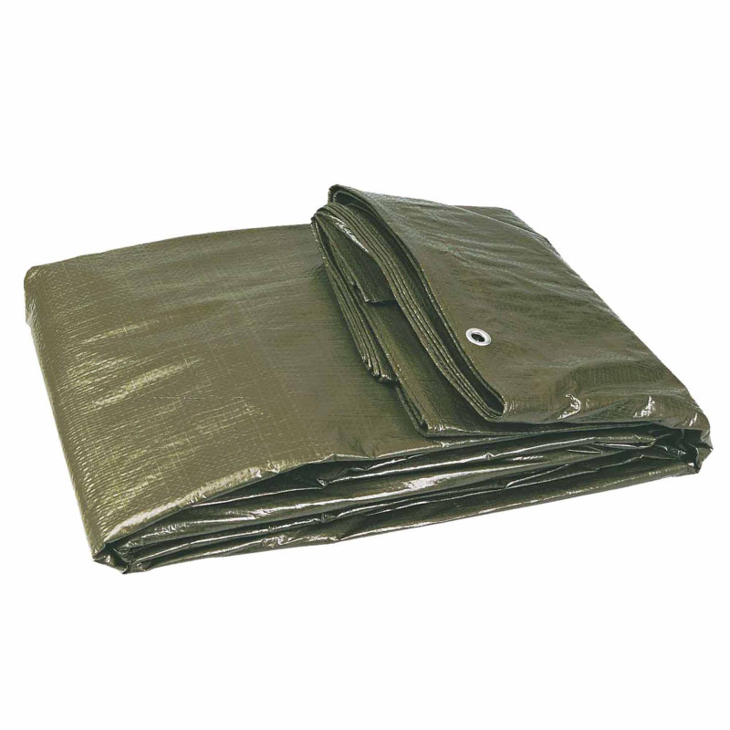 BACHE PLASTIQUE A OEILLETS 140/150G RENFORCEE