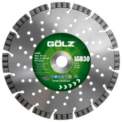 DISQUE DIAMANT LGB30 Ø230xAL.22,2mm SEGMENT 10mm GRANIT/PIERRE DUR