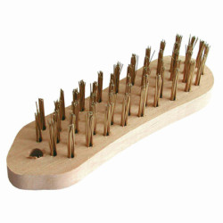 BROSSE A MAIN VIOLON FIL METAL 5 RANGS  MONTURE BOIS L21x06cm