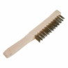 BROSSE A MAIN FIL METAL 4 RANGS MANCHE BOIS LONG