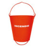 SEAU METAL INCENDIE ROUGE AVEC POIGNEE