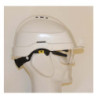 CASQUE DE CHANTIER IRIS2 BLANC VENTILE +LUNETTES INTEGREES +SERRAGE A CREMAILLERE