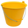 SEAU 13L PLASTIQUE PE RENFORCE JAUNE A POIGNEE ET ERGOTS ANSE 05,3mm