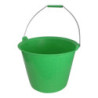 SEAU 13L PLASTIQUE PE RENFORCE VERT A POIGNEE ET ERGOTS ANSE 05,3mm