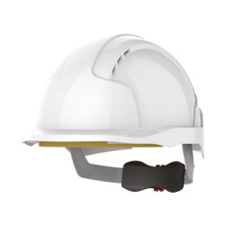 CASQUE DE CHANTIER EVOLITE BLANC VENTILE + SERRAGE CREMAILLERE