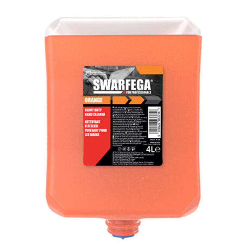 SAVON SWARFEGA MICROBILLES ORANGE RECHARGE 4L SANS SOLVANT SALISSURES FORTES SAVON SWARFEGA MICROBILLES ORANGE RECHARGE 4L SANS SOLVANT SALISSURES FORTES
