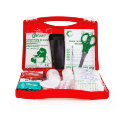 MALETTE DE SECOURS BTP 1 A 5 PERSONNES COFFRET ROUGE L24xl20xH05cm 580g