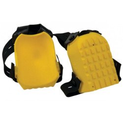 GENOUILLERE COQUE POLYURETHANE JAUNE UNIVERSELLE EXTERIEURE DOUBLE SANGLE AJUSTABLE