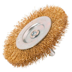 BROSSE CIRCULAIRE SUR TIGE DE 06mm Ø50mm Ep7mm  FILS ONDULES LAITONNES POUR PERCEUSE