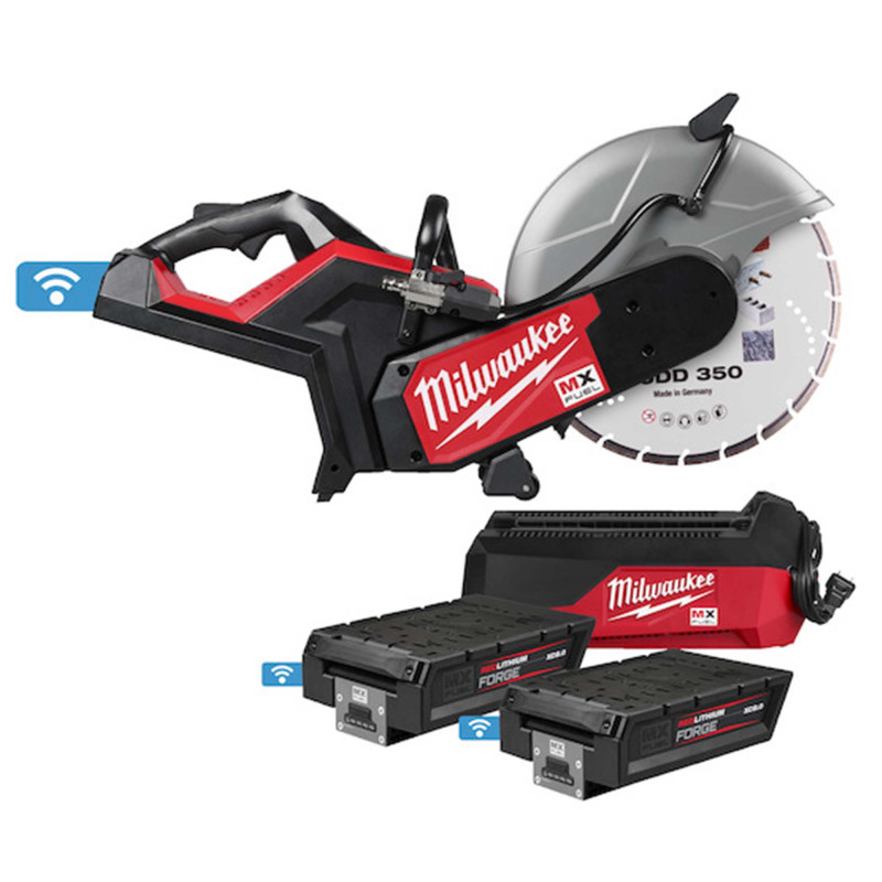 DECOUPEUSE BETON MX FUEL COS350G2FC-802 350mm 8Ah FREIN ET ANTI-KICKBACK, CHARGEUR RAPIDE