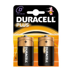 PILE LR20 ALCALINE DURACELL+ 1,5V (2)