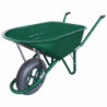 BROUETTE VERTE RENOVATION ROUE GONFLABLE 110L COUSSINET FONTE ARCEAU DE BASCULEMENT CHARGE 250Kg