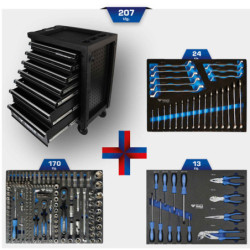 SERVANTE BRILLIANT 7 TIROIRS + 207 OUTILS