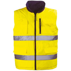 GILET HV HIWAY MATELASSE JAUNE REVERSIBLE GRIS 2XL POLYESTER 140g/m² CLASSE 2