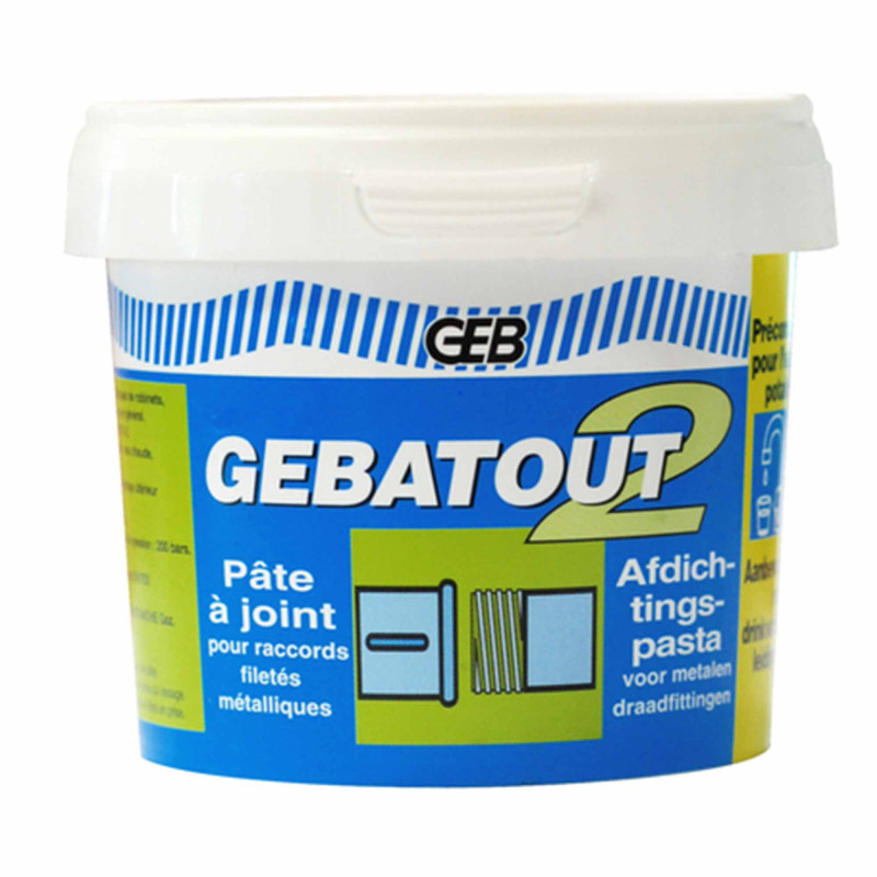 PATE A JOINT GEBATOUT 2 (POT DE 500g) POUR ETANCHER LES RACCORS FILETES METALLIQUES