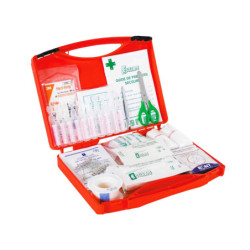 MALETTE DE SECOURS ASEP MENUISIER/CHARPENTIER COFFRET ROUGE L24xl19xH05cm 500g