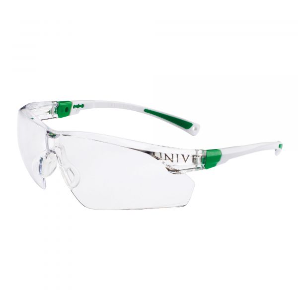 LUNETTES 506UP INCOLORES POLYCARBONATE BLANC VERT ANTI-RAYURES/ANTI-BUEE + BRANCHES REGLABLES