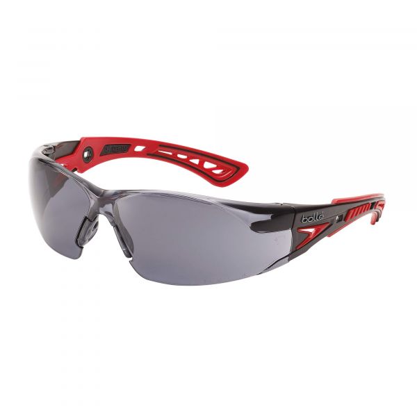 LUNETTES RUSH+ FUMEES MONTURE NOIRE/ROUGE ANTI-RAYURES/ANTI-BUEE 26g